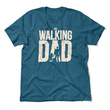 The Walking Dad Men/Unisex T-Shirt in Heather Deep Teal color